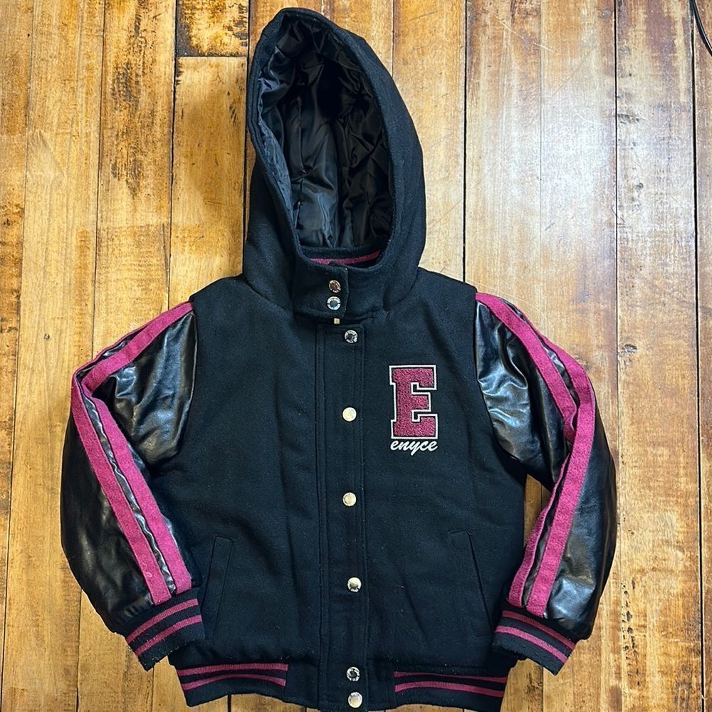 ENYCE NY Jacket size 6 varsity jacket black unisex Letterman 90s Y2K streetwear